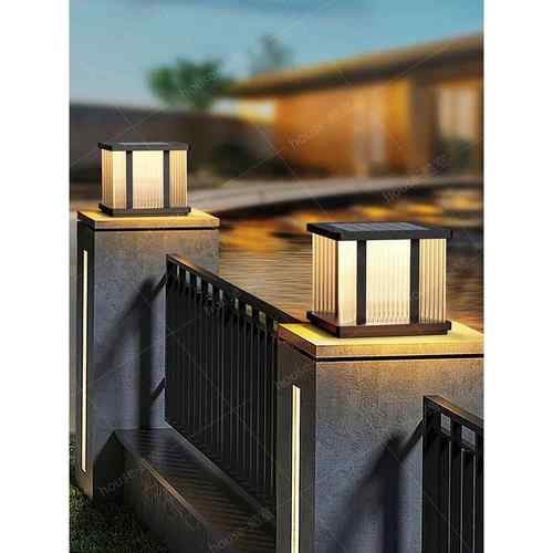 太阳能花园柱头灯防水户外门头灯别墅柱墙头景观灯大门壁灯