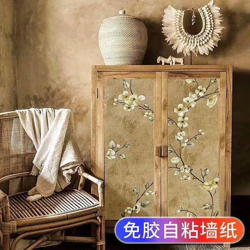 覆古风衣柜翻新贴纸镜子玻璃柜门柜子改造旧家俱遮丑壁纸自粘加厚