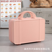 复古手提箱子小行李箱女14寸化妆箱旅行密码 箱小型证件轻便收纳包