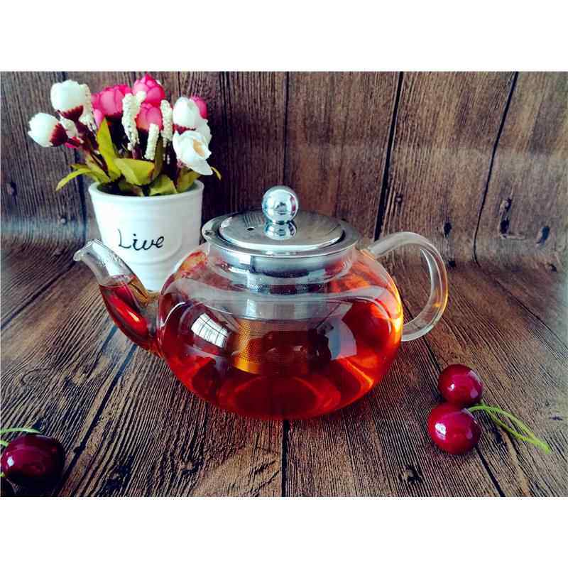 厂家玻璃茶壶茶具不锈钢过滤花茶壶功夫泡茶壶钢漏壶煮茶壶