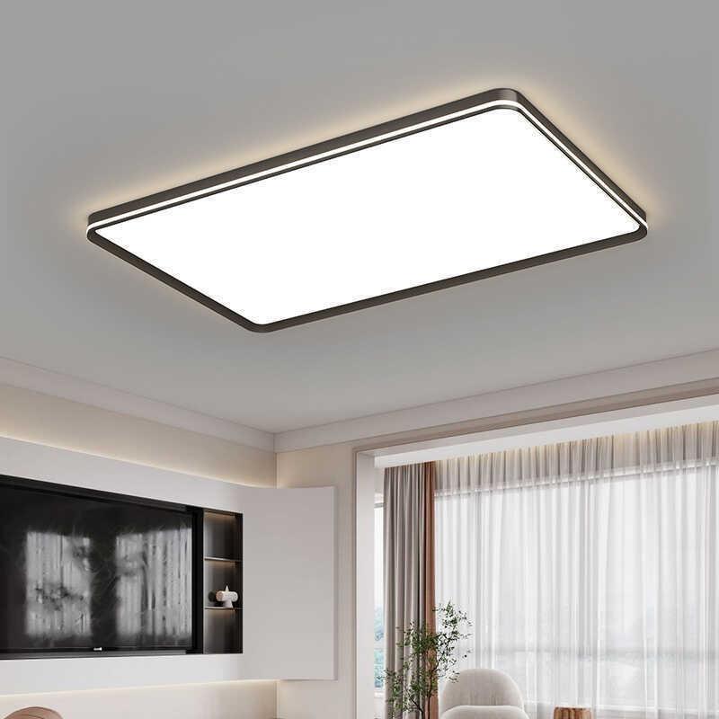 客厅灯现代简约大气长方形吸顶灯2024年新款流行圆形led卧室灯具