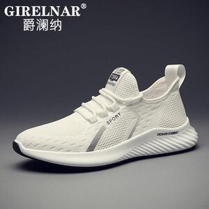 爵澜纳2026男鞋夏季男士运动休闲鞋透气飞织网面轻便软底跑步鞋男