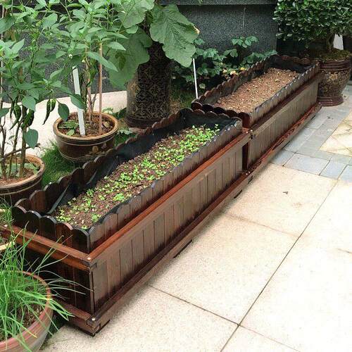 防腐木花箱室外阳台种菜箱专用花盆户外庭院种植箱长方形实木花槽