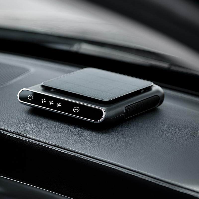 显示屏太阳能车载净化器负离子氧吧汽车用空气净化器礼品