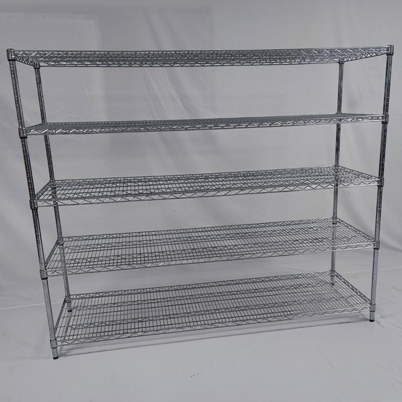 不锈钢货架可移动防静电周转架镀铬带轮线网置物架家用网格层架子