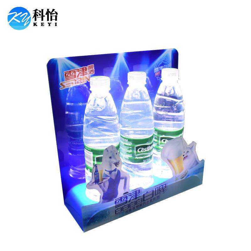 工厂生产透明亚克力有机玻璃啤酒发光展架 LED饮料旋转展示架