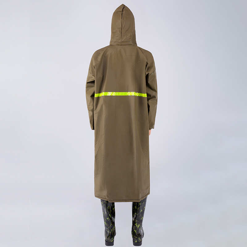 长款针织布橡塑雨衣加厚厚款防水老式一体式性雨披长雨衣