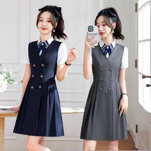 幼师工作服连衣裙套装夏季职业装套裙学院风jk制服幼儿园老师园服