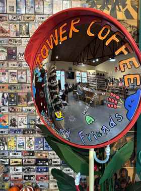 咖啡店门店氛围店铺装饰摆饰凹凸镜网红打卡地装饰品diy广角镜