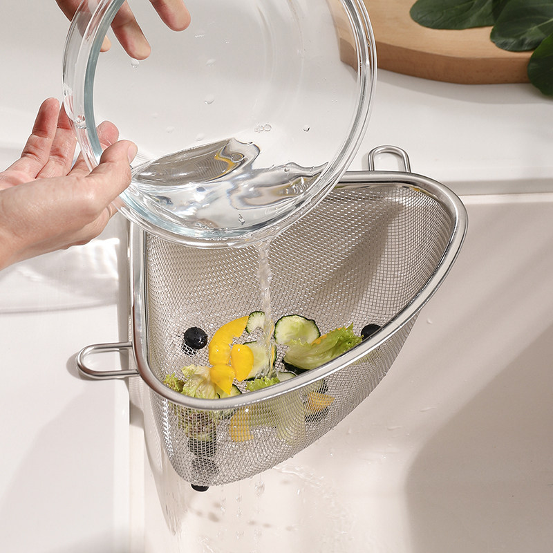 倒剩菜沥水篮水槽内304不锈钢三角滤水篮厨房剩饭过滤筐沥,厨房/烹饪用具,厨房抽屉置物架,淘宝优惠券,粉丝福利购,淘宝优惠卷