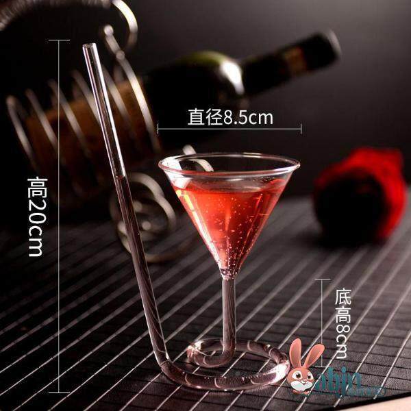 小鸟形状的杯子创意吸血鬼玻璃杯自带吸管一体式创意红酒杯果汁杯