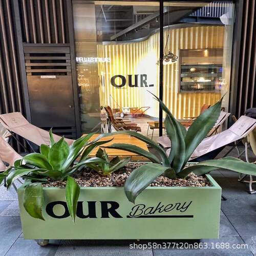 户外可移动花槽餐厅店铺门口绿植外摆种植花箱带轮子花盆花坛花池