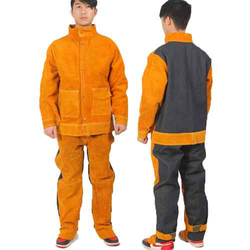 纯牛皮耐磨、隔热、防烫、阻燃、氩弧焊服、焊工焊接防护服、全牛