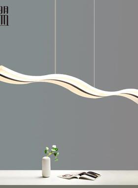 现代薄款简约led餐厅时尚餐吊灯长条办公室吧台饭厅吊灯灯具