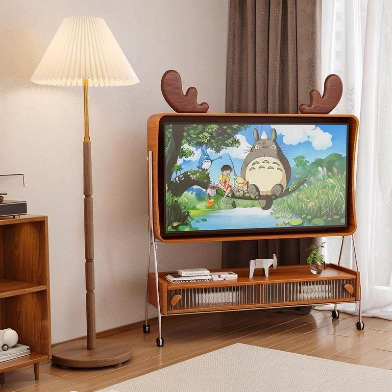 北欧简约现代实木鹿角电视机架可移动滚轮高脚电视柜家用客厅卧室,住宅家具,电视柜,淘宝优惠券,粉丝福利购,淘宝优惠卷