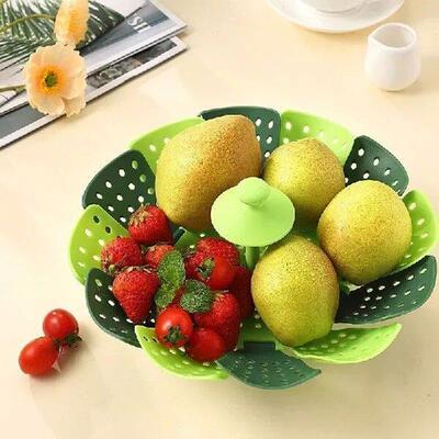 Folding Dish Steam Plastic Food Steamer Basket Fruit