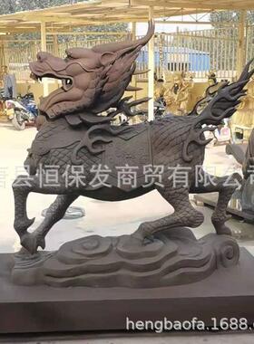 2米铜麒麟雕塑摆件源头工厂各种铜麒麟铜貔貅摆件铸造