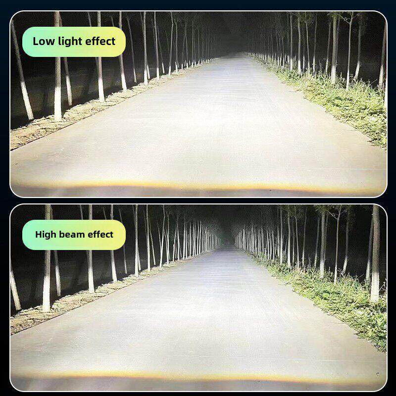 汽车H4矩阵双灯四光透镜Led远近集成激光大灯摩托车卡车超亮车灯