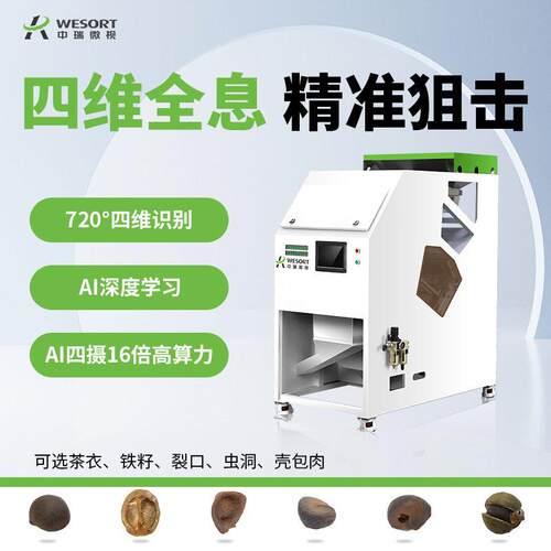 2025年茶籽色选机专业分选油茶籽红绿茶籽筛选破皮脱壳分级机茶叶