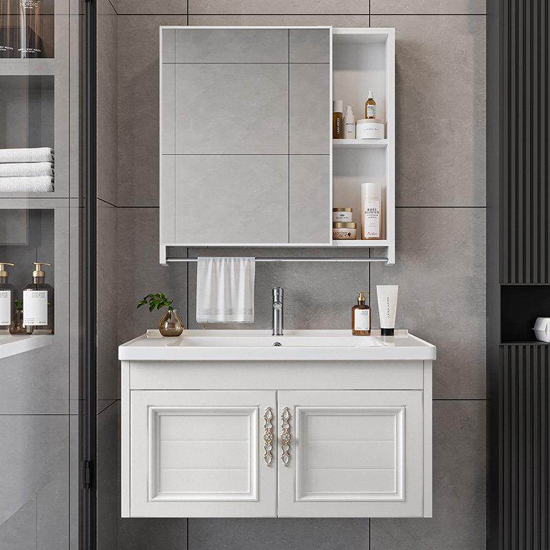 浴室柜组合洗手盆小户型陶瓷一体盆洗脸盆池面盆化妆室洗漱桌镜柜