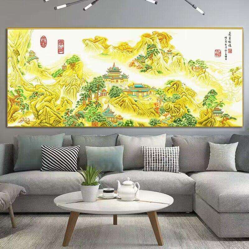 蓬莱仙境图十字绣2023新款大幅客厅福字十字绣贺寿祝福送礼佳品
