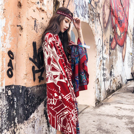 民族风围巾女夏季薄款棉麻，丝巾青海西藏沙漠旅游拍照防晒披肩外搭