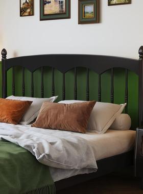 法式复古床黑色1.5m1.8m双人床现代简约美式实木温莎床主卧家具