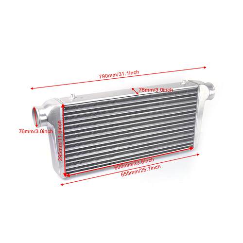 汽车铝制管式中冷散热器600x300x76mm通用涡轮增压改装进气冷却器