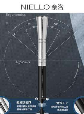 NIELLO/奈洛权杖轻奢直柄黑色个性创意绅士英伦纯色广告伞115cm