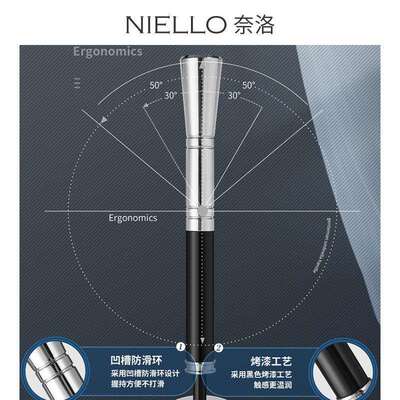 NIELLO/奈洛权杖轻奢直柄黑色个性创意绅士英伦纯色广告伞115cm