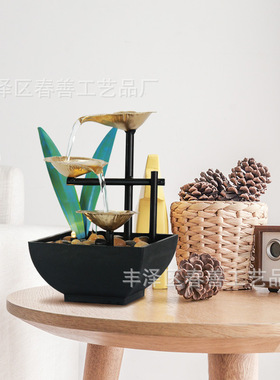 decorHome办公室亚马逊流水摆件