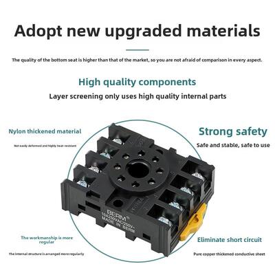 继电器底座Pyf08Aptf08A 8孔中间继电器底座适用于Hh52P My2Nhh54