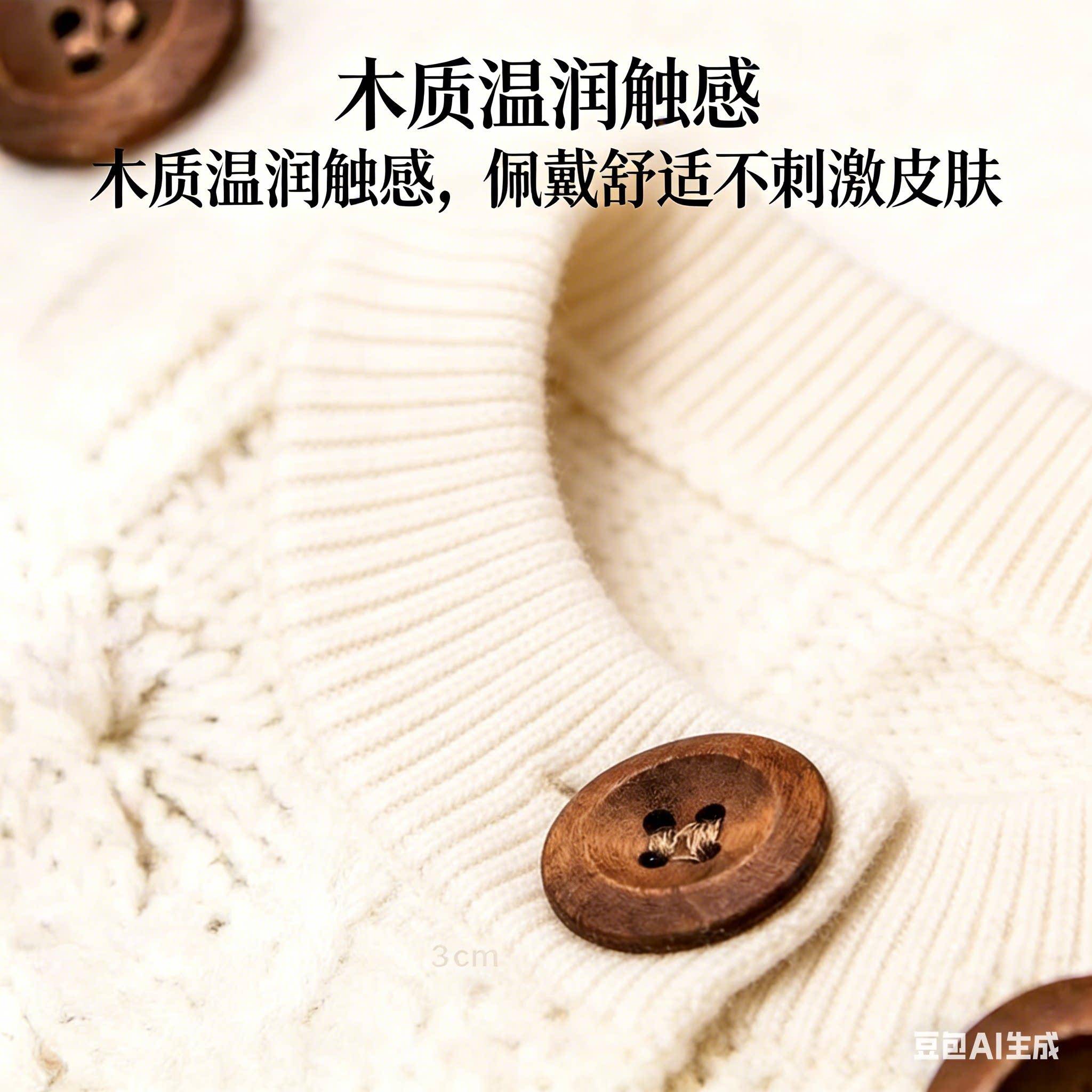 毛衣开衫扣子高端精致时尚纽扣木圆形木质复古大号圆形裤子按暗扣