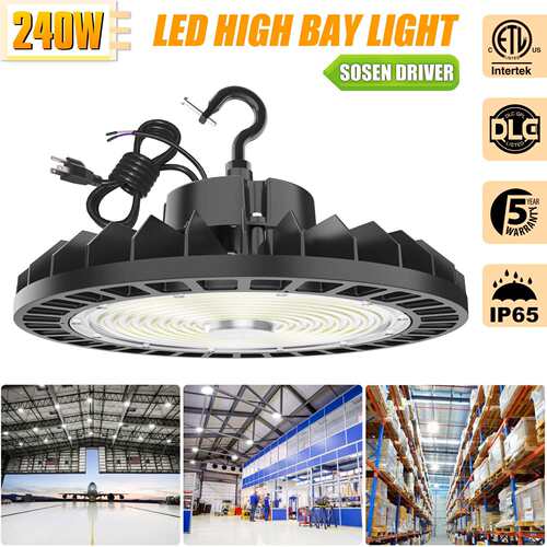 LED工矿灯UL认证200W高流明HighBay商业照明UFO厂房天棚高棚灯具