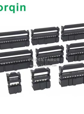 2.54MM间距FC压线头IDC牛角插头灰色排线LED屏 6 8 10 12 14 16P