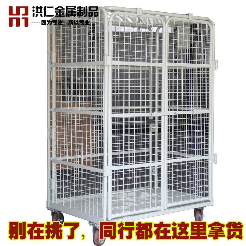 移动台车折叠物流台车定制加密笼车网格推拉车储物笼车加盖物流车