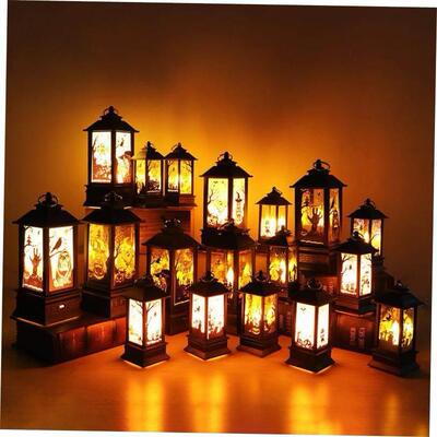 Halloween simulation flame small oil lamp decoration props