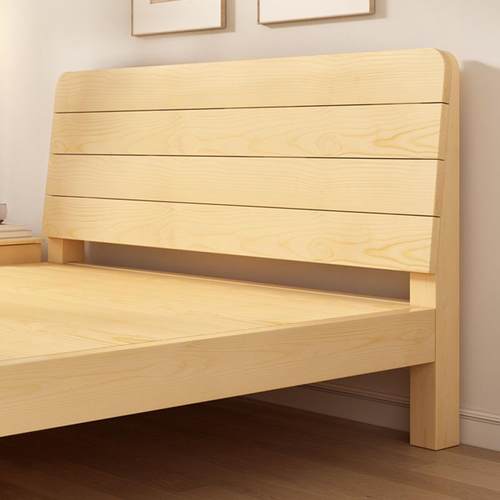 实木床1.5QEM米松出木双人济床家用.8米现代简约经型租房1m1单人