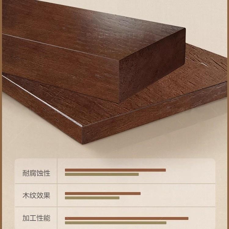 实木电视柜简约胡桃色客厅家用橡胶木茶几组合大小户型中古风地柜