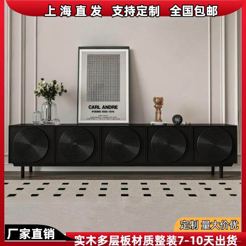 意式轻奢电视柜灰色钢琴烤漆电视柜视听柜地柜创意设计客厅组合柜