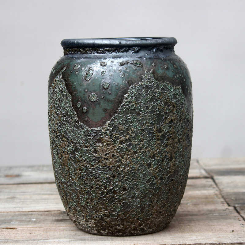 粗陶复古台面花瓶景德镇工业风花插器土陶罐创意陶瓷客厅装饰摆件,鲜花速递/花卉仿真/绿植园艺,花盆,淘宝优惠券,粉丝福利购,淘宝优惠卷