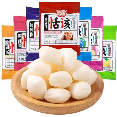 水果味怀旧软糖富田活该恬该酸糖混合怀水果味糖果软8090后旧