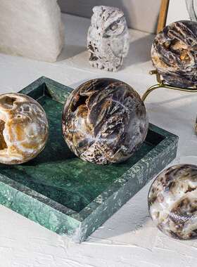 天洞然水晶石球原石石打磨观赏BZN球家饰居软装桌面球形摆月光石