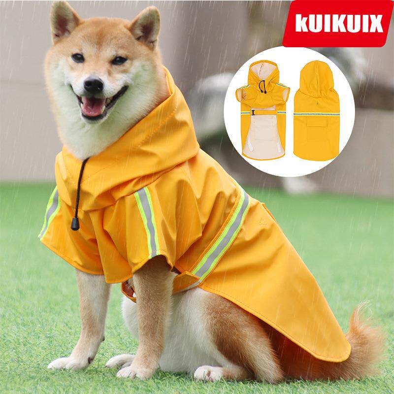 狗狗雨衣斗篷式反光条宠物薄款防风防雨狗雨批中大型犬柴犬狗连帽