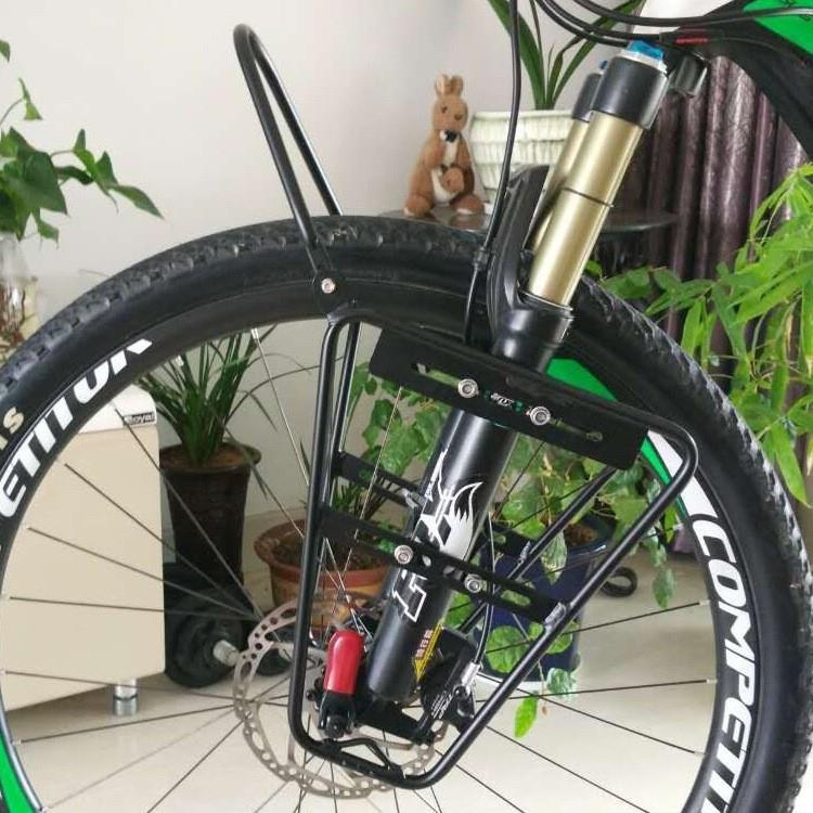 自行车前货架前侧前叉货架长途骑行山地车长途旅行车2代加固