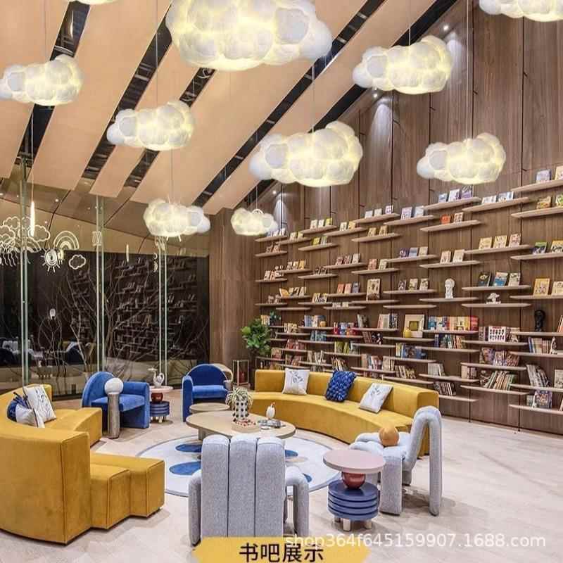 云朵灯服装店朵铺橱窗吊灯餐厅灯饰红棉花云彩608灯网创意装云饰