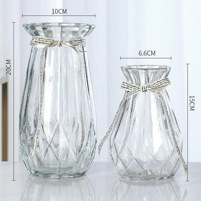 高档欧北创意玻璃花瓶透明璃水绿萝植物玻花瓶家培用插花客厅装饰