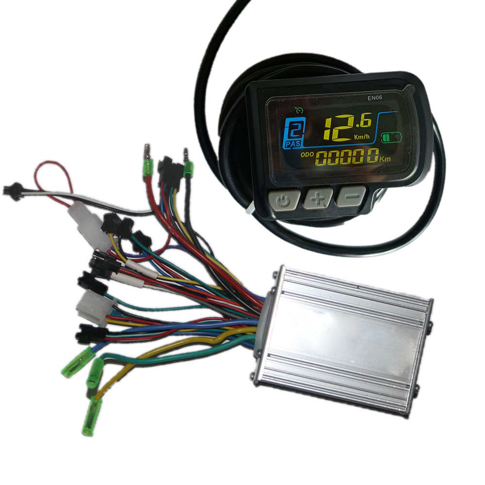 新款24-48V 36-60V电动车锂电仪表EN06带USB充电口+无刷控制器