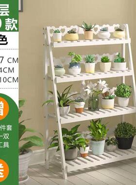 免安装实木隔断花架子折叠阳台装饰绿萝爬藤植物防腐木户外置物架
