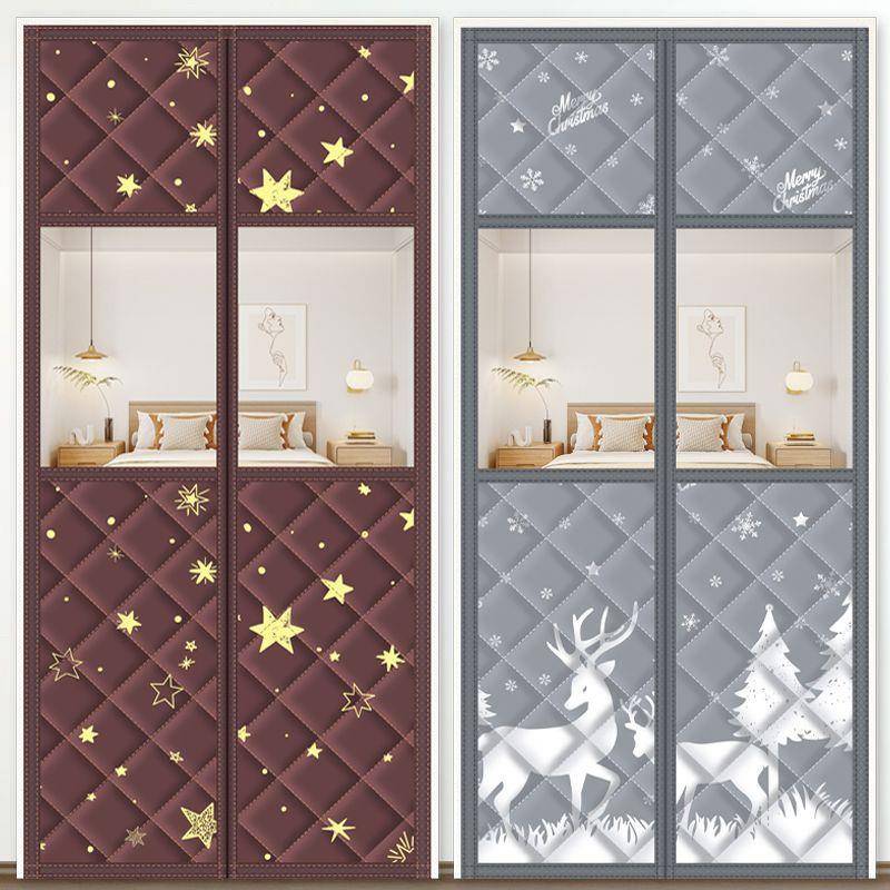 新款冬季棉门帘防寒防冷魔术贴免打孔加厚家用保温挡风隔音隔断帘